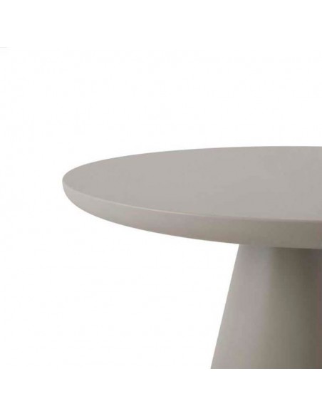 Mesa redonda de comedor lacada Libra taupé