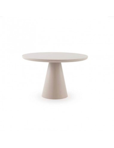 Mesa redonda de comedor lacada Libra blanco crudo