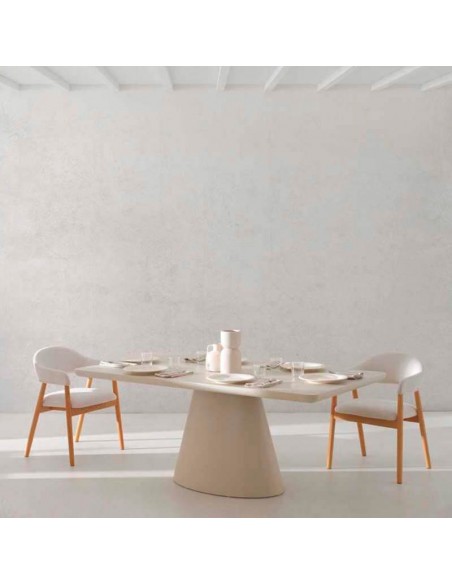 Mesa rectangular de comedor Libra blanco crudo