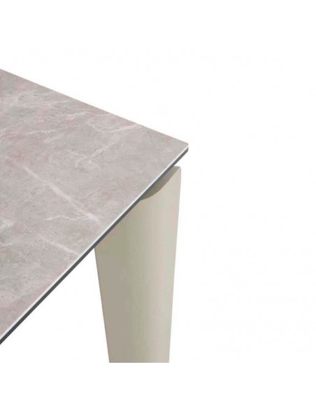 Mesa extensible de metal y cerámica Arlo taupé