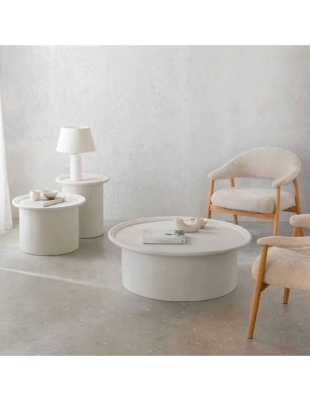 Mesa auxiliar cemento blanco Indivar