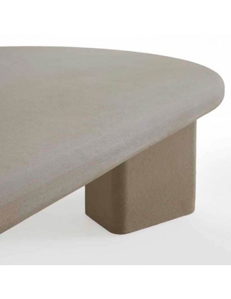 Mesa centro ovalada cemento arena Opal