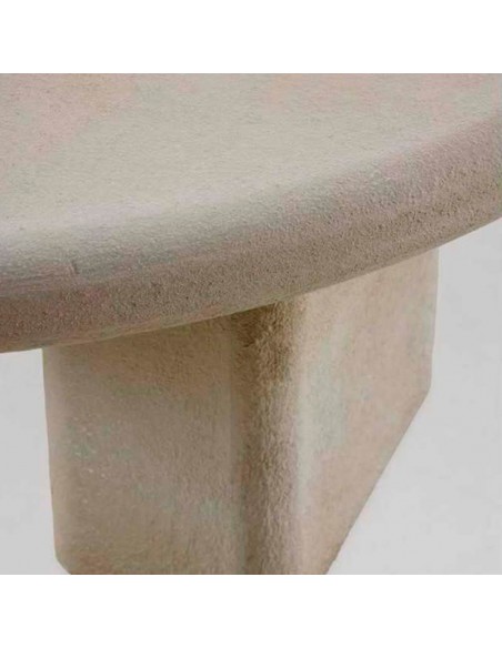 Mesa centro ovalada cemento arena Opal