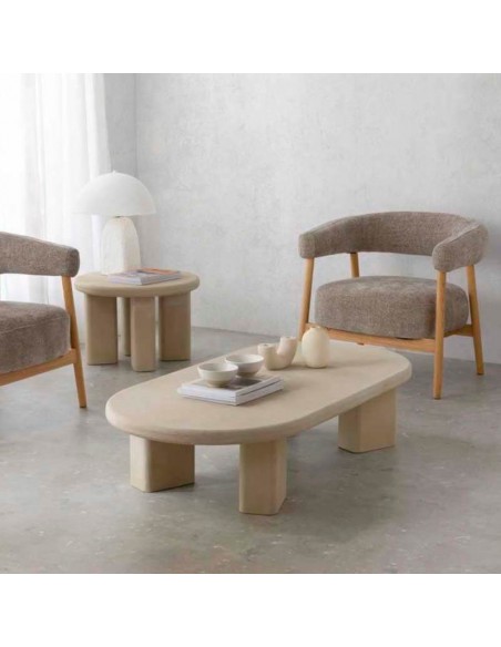 Mesa auxiliar redonda cemento Opal