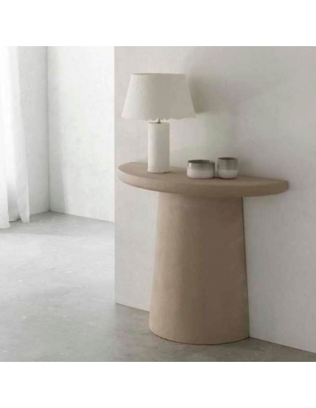 Consola media luna cemento Opal