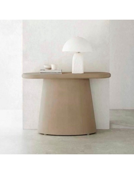 Consola  ovalada de cemento Opal