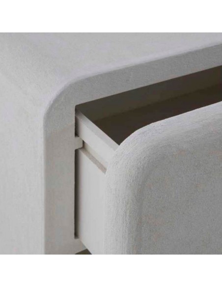 Mesita 1 cajón cemento blanco Torín