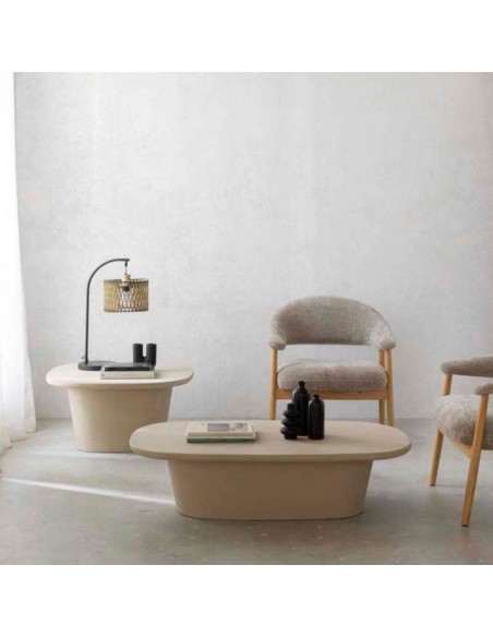 Mesa de centro rectangular cemento arena Opal