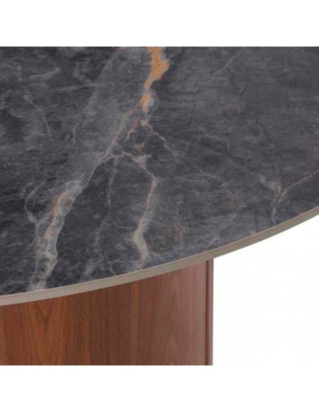 Mesa redonda de nogal y cerámico Viviana