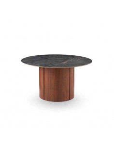 Mesa redonda de nogal y cerámico Viviana