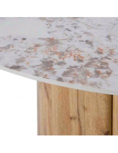 Mesa redonda de roble y cerámico Catalina 2