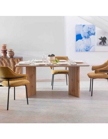 Mesa rectangular roble y cerámica Astrid