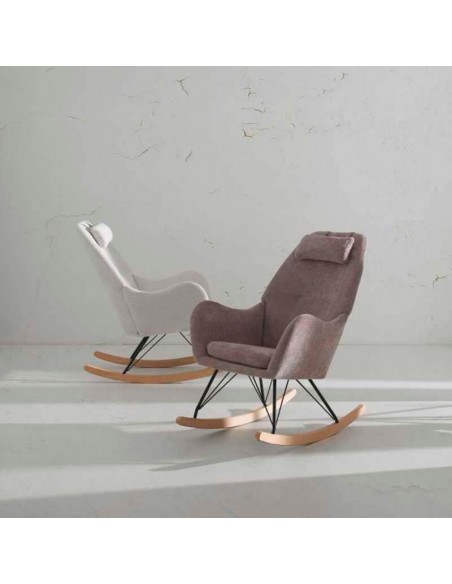 Sillón mecedora tapizada Martina