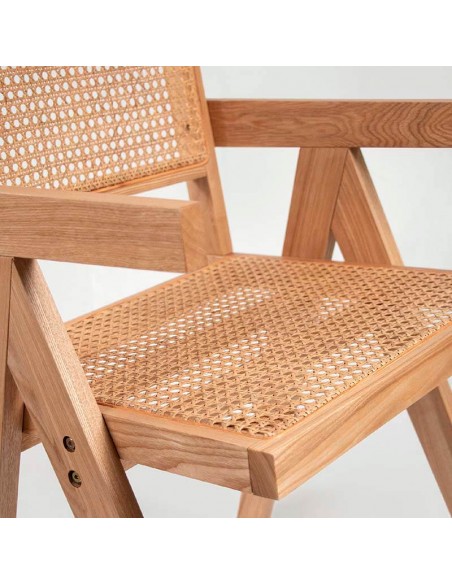 Silla de madera y rejilla Carlota