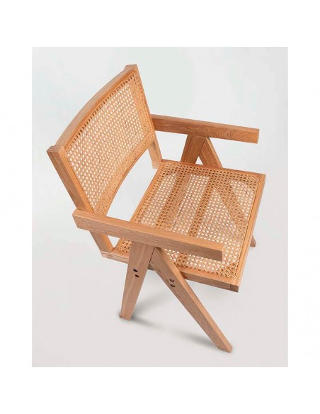 Silla de madera y rejilla Carlota