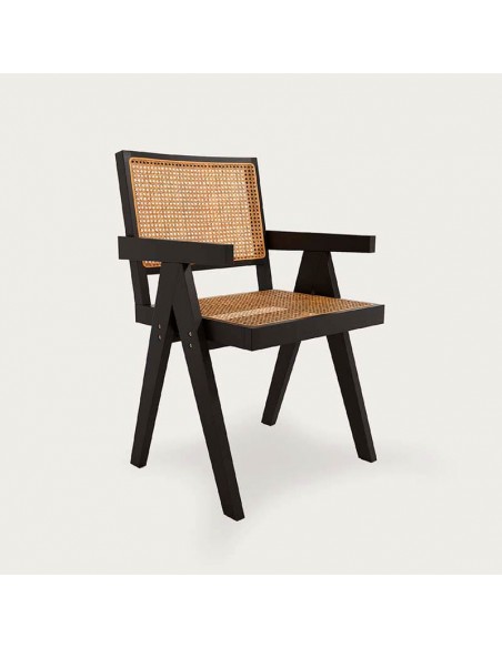 Silla de madera y rejilla Carlota