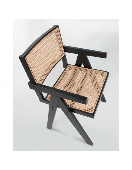 Silla de madera y rejilla Carlota