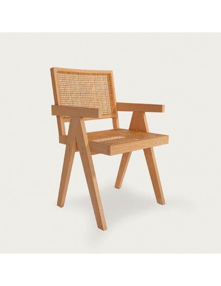 Silla de roble y rejilla Carlota