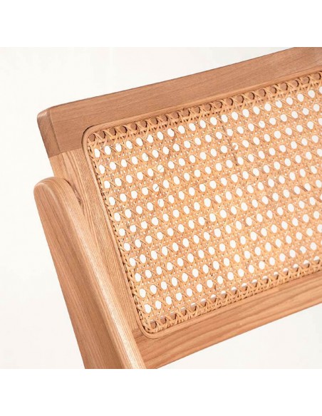 Silla plegable de madera y ratán Clío