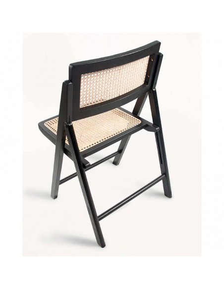 Silla plegable de madera y ratán Clío