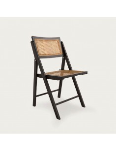 Silla plegable de madera y ratán Clío