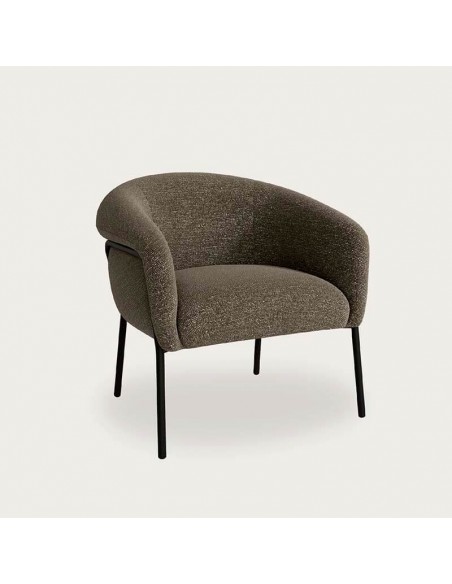 Butaca de diseño curvo Nora, tapizado antracita