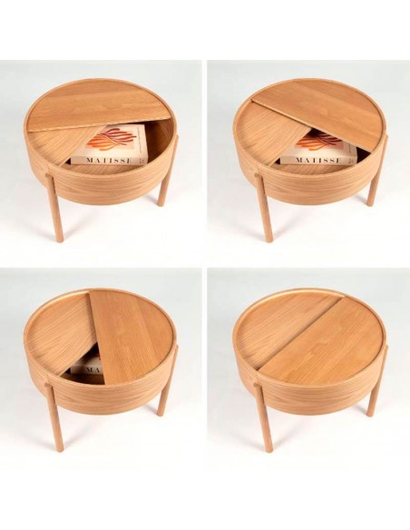 Mesa de centro redonda de roble Desert