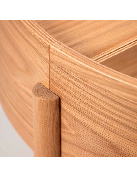 Mesa de centro redonda de roble Desert