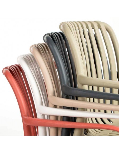 Silla apilable de exterior Cuba pack 4 unidades