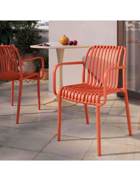 Silla apilable de exterior Cuba pack 4 unidades