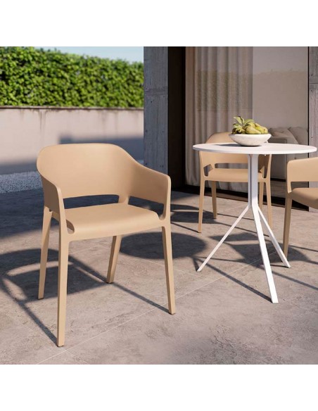 Silla apilable de exterior Saneta pack 4 unidades