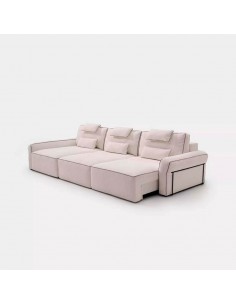 Sofá chaiselongue con carro deslizante y arcones Dinra 2