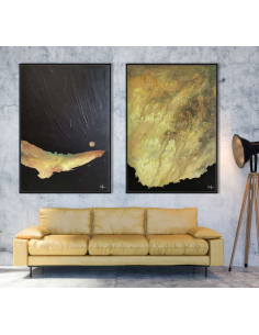 Cuadro abstracto Gold juego...