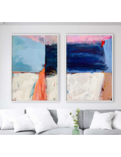 Cuadro díptico abstracto...