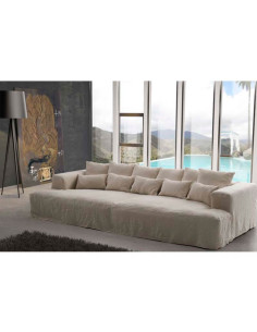 Sofá desefundable 100% algodón Marta, fondo 145 cm